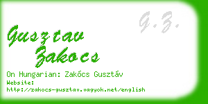 gusztav zakocs business card
