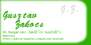 gusztav zakocs business card